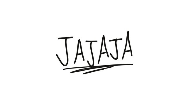 video de la palabra jajaja escrita a mano sobre fondo blanco