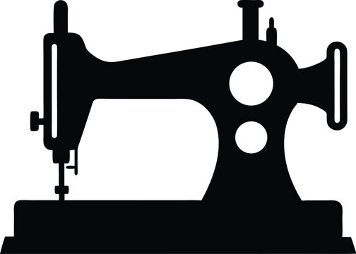 Retro sewing machine silhouette vector, Vintage sewing machine icon, Sewing machine old retro vintage icon stock vector illustration design