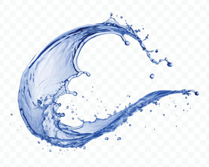 realistic smooth liquid water splash with drops in different color style isolated on transparent background