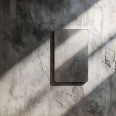 Minimal Concrete Wall with Floating Frame and Shadows