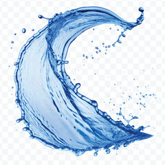 realistic smooth liquid water splash with drops in different color style isolated on transparent background