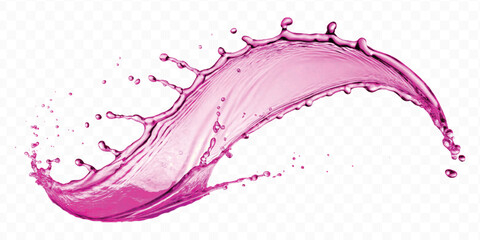 realistic smooth liquid water splash with drops in different color style isolated on transparent background