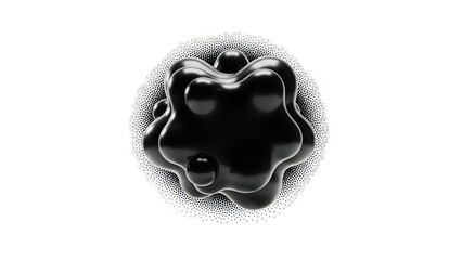 Abstract Black Blob with Halftone Background
