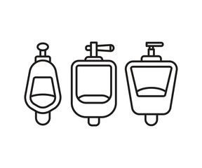 male urinal bowl icons set line illustration vector