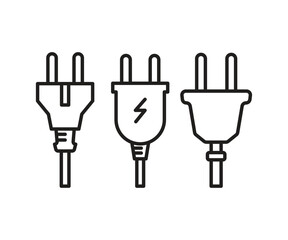 electric plug icons set line illustration vector