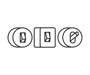 electric switch icons set line illustration vector