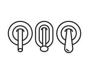 toggle switch icons set line illustration vector