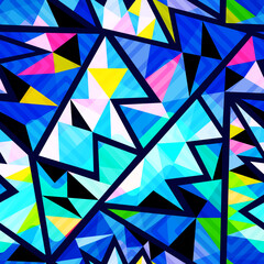 Arctic Blue Prism Seamless pattern