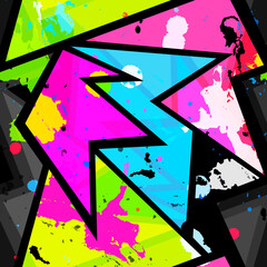 Magenta Flash Graffiti Seamless pattern