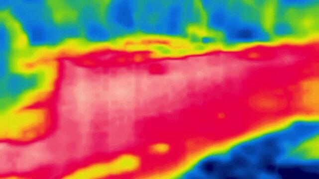 Traffic on the streets of the city, urban traffic. Image from thermal imager device.