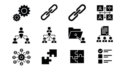 Business and teamwork silhouettes for branding and strategy concepts