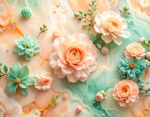 Delicate Pastel Floral Arrangement with Soft Hues.