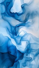 Mesmerizing artwork showcasing the tranquility of blue flowing clouds.