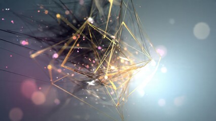 Abstract polygon background with light effects