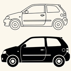Car silhouette side view vector illustration