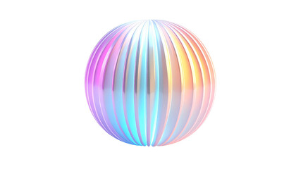 Obraz premium Holographic sphere with vertical ridges against a stark black backdrop