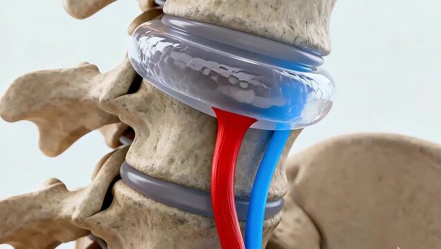 Medical 3D Animation of Lumbar Disc Herniation Relief and Nerve Decompression