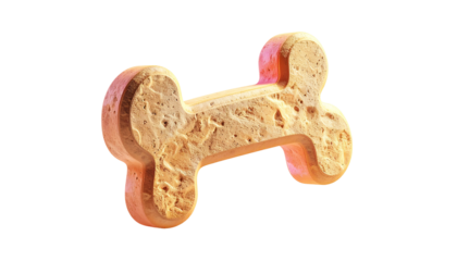 Close-up of a dog biscuit shaped like a bone, against a black background