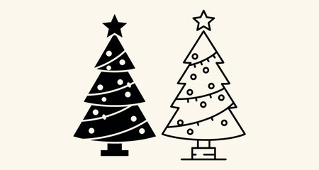 Fototapeta premium christmas tree icon illustration