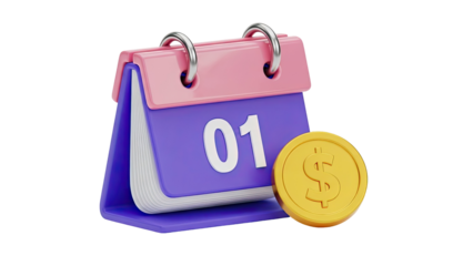 Calendar with Dollar Coin