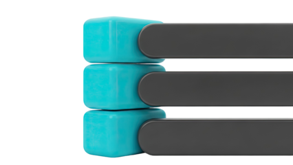 Stack of Rounded Cubes with Horizontal Bars