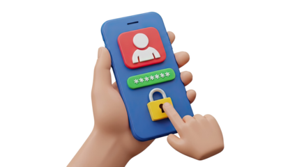 Smartphone Login with Password and Lock Icon
