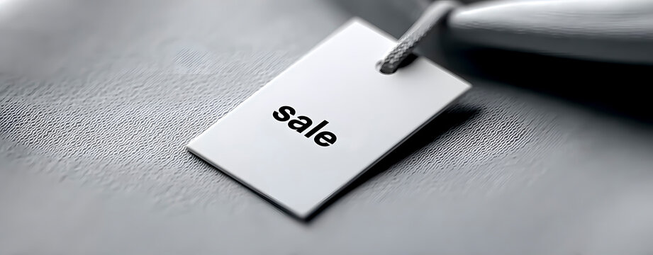Close-Up of SALE Tag on White Garment for Fashion Discounts - Powered by Adobe