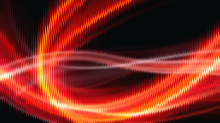 Vibrant red and orange light trails on black background