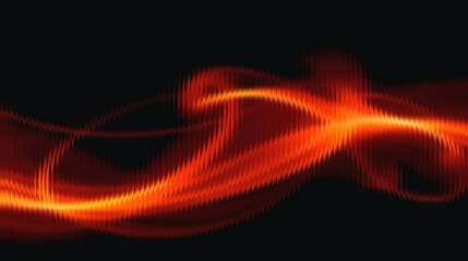 Vibrant orange light trails swirling against black background