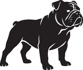 Bulldog Silhouette English Bulldog Icons, Strong Canine Breed Graphics & Loyal Companion Pet