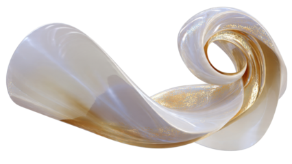 Elegant swirl with pearlescent and gold accents