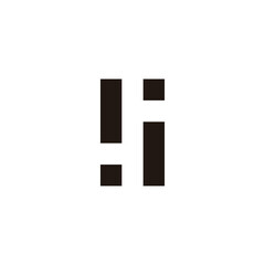Obraz premium Letter Si iS S i square geometric simple symbol logo vector