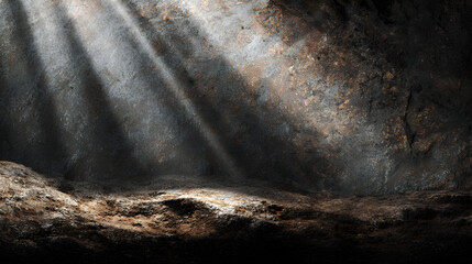 Sunlight streaming through cave