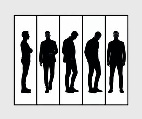 Men Silhouettes | Businessmen in Suits, Male Human Figures & Elegant Corporate Pose Collection