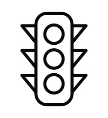 Simple Outline of Traffic Light with Three Circular Signals for Regulation