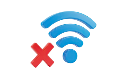 No Wi-Fi Signal Icon with Red Cross