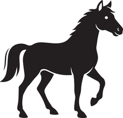 Galloping Horse Silhouette Running Stallion Sketch Icons, Majestic Equine Logos & Powerful