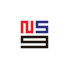 Letter N, S and g square, unique geometric simple symbol logo vector