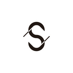 Letter S square, line geometric simple symbol logo vector