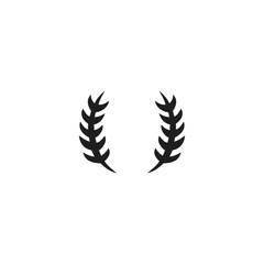 Wheat, two geometric simple symbol logo vector