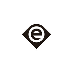 Letter e in diamond, circle geometric simple symbol logo vector