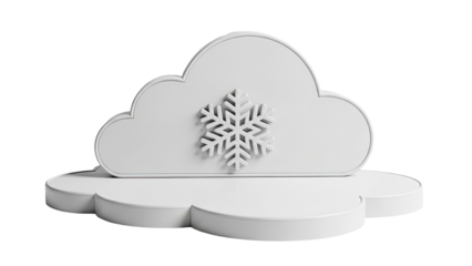 White Cloud with Snowflake Design on Pedestal