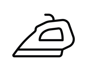 Modern Minimalist Illustration of a Household Steam Iron in Black Lines
