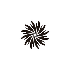 Splashes, circular geometric simple symbol logo vector