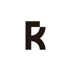 Letter r or K geometric simple symbol logo vector