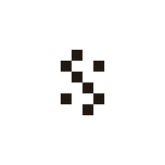 Letter S squares, pixels geometric simple symbol logo vector