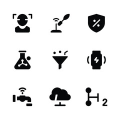 Set of Technology and Ai Icons. Containing Artificial Intelligence, Data and Innovation Ui Icons
