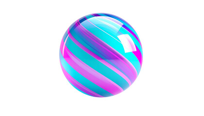 Glossy Easter egg with swirling cyan and magenta stripes on black