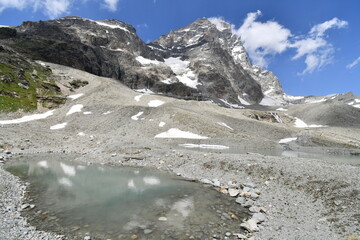 The Matterhorn, a splendid mountain seen while climbing to the Duca degli Abruzzi refuge.