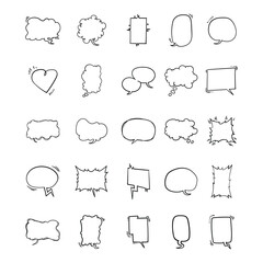 Hand Drawn Speech Bubble Doodle Illustration Set